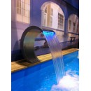 Lame d'eau Mamba Small Ubbink ht 24 x L 27.5 cm inox 316L r&eacute;sistant au sel a poser au sol barre de 9 led