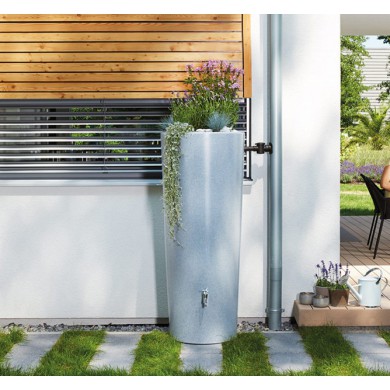 Récupérateur d'eau Stone 2 en 1 Graf coloris silver - 350 litres