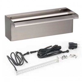 Lame d'eau Niagara Ubbink 30 cm acier inoxydable brossé inox 304 montage mural barre de 20 led