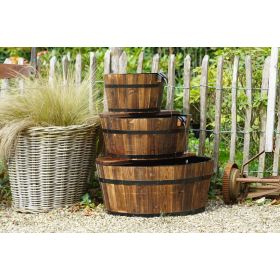 Fontaine de jardin :  bienfaits fontaine de jardin Edinburgh Ubbink en bois avec pompe 600 l/h circuit fermé forme tonneau