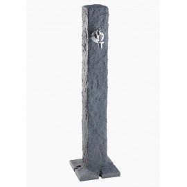 Fontaine de jardin Granit de Graf en polyéthylène gris foncé avec robinet laiton borne d'eau