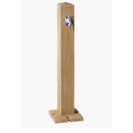 Fontaine de jardin Wood Graf en polyéthylène imitation bois clair avec robinet laiton borne d'eau
