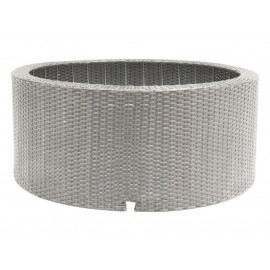 arrêt produit par ubbink Decowall Wicker 7 Ubbink blanc beige Diam 72.5 haut 38,5 cm