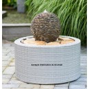Decowall Wicker 7 Ubbink blanc beige Diam 72.5 haut 38,5 cm