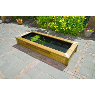 Kit bassin de jardin en bois avec bâche SET QUADRO WOOD 5 Ubbink 220x90.5 xh31.3 cm