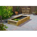 Kit bassin de jardin en bois avec b&acirc;che SET QUADRO WOOD 5 Ubbink 220x90.5 xh31.3 cm