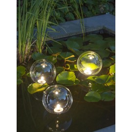 Jeu de trois sphères transparentes et flottantes MultiBright Float 3 LED Ubbink