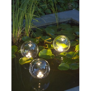 Jeu de trois sphères transparentes et flottantes MultiBright Float 3 LED Ubbink