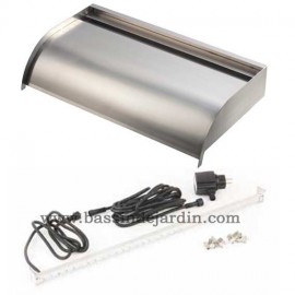 Lame d'eau Nevada 60 cm Ubbink acier inoxydable brossé inox 304 montage murale barre de 35 LED