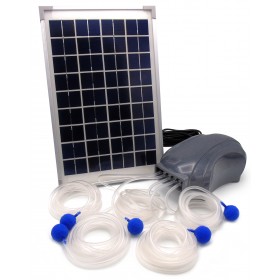 Pompe oxyg&eacute;nation : Pompe Air solar 600 Ubbink 600 l/h installation en ext&eacute;rieur pour bassin jusqu'&agrave; 5000 Litres avec panneau solaire