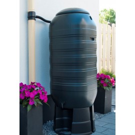 Récupérateur colonne murale 250 litres Nature Ubbink avec robinet avec pied et collecteur d'eau