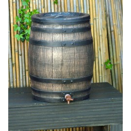 Récupérateur d'eau de pluie Barrique 120 litres Nature Ubbink avec robinet sans pieds sans collecteur de gouttières