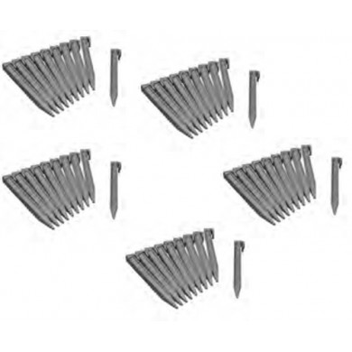 50 Ancres pour bordure de jardin Nature - PP, gris- H26,7 x 1,9 x 1,8 cm
