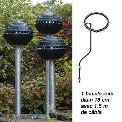 Arrêt produit par Ubbink plus de stock : 1 Boucle LED  16 cm avec 1.5 m de cable pour fontaine Cassino