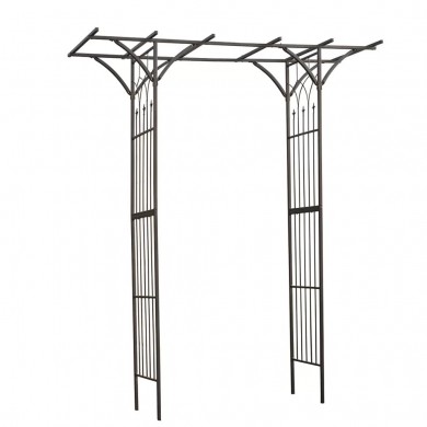 Pergola double droite en acier galvanisé laqué époxy noir marque Nature