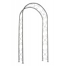 Pergola arche d&eacute;cor volutes, en acier galvanis&eacute; laqu&eacute; &eacute;poxy noir marque Nature
