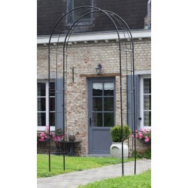 Pergola arche en acier galvanisé laqué époxy noir marque Nature