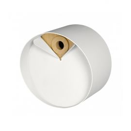 Nichoir rond en bois et métal Laorus diamètre 26 cm prof 19 cm coloris blanc