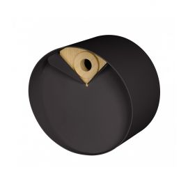 Nichoir rond en bois et métal Laorus diamètre 26 cm prof 19 cm coloris noir
