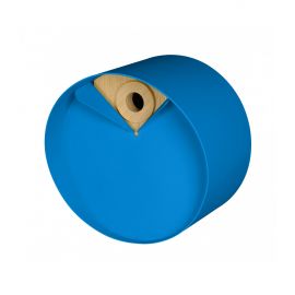 Nichoir rond en bois et métal Laorus diamètre 26 cm prof 19 cm coloris bleu Australie