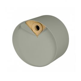 Nichoir rond en bois et métal Laorus diamètre 26 cm prof 19 cm coloris gris vert