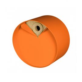 Nichoir rond en bois et métal Laorus diamètre 26 cm prof 19 cm coloris orange