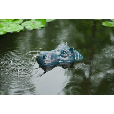 Gargouille flottante Tête d'Hippopotame Ubbink 11 cm 1386094 polyrésine sans pompe arrivage 2022