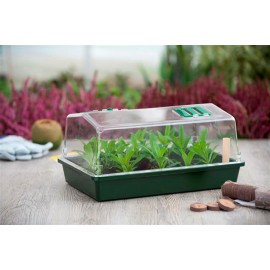 Mini serre de culture Nature terrine rigide couvercle ventilé H21 x 55 x 31 cm