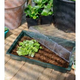 Mini-serre de culture terrine souple couvercle tapis en coco H11 x 35 x 23,5 cm