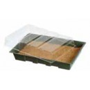 Mini-serre de culture - terrine souple, couvercle, tapis en coco - H11 x 35 x 23,5 cm