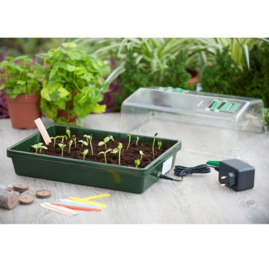 Arrêt par l'usine  Mini serre chauffante pour semis et bouturage Nature 37.5 x 24 c