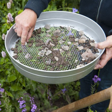 Tamis galvanisé pour jardin Nature Diam 37 cm hautuer 7.4 cm maille 12 mm