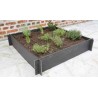 Carré potager Nature en en PVC recyclé - épaisseur 10mm, latte - H19 x 100 x 100 cm