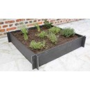 Carr&eacute; potager Nature en en PVC recycl&eacute; - &eacute;paisseur 10mm, latte - H19 x 100 x 100 cm