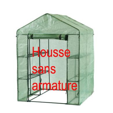 Bâche de remplacement PE H195x143x143cm pour serre de jardin 4 étages réf. 6020410
