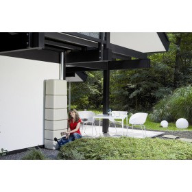 R&eacute;cup&eacute;rateur d'eau : R&eacute;cup&eacute;rateur d'eau murale Slim 500 litres Graf coloris sable robinet et collecteur