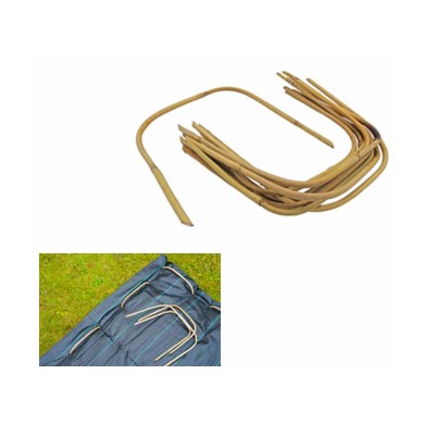 10 Agrafes bambou pour fixation au sol -  Ø6/10 mm - H20 x 20 cm Nature