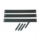 Bordure de jardin en acier galvanis&eacute; raboutable &eacute;paisseur 1,4 mm noir mat longueur totale utile 2,64 m inclus 4 ancres Nature