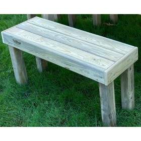 Banc en bois de pin trait&eacute; en autoclave 100 x 33 cm hauteur 50 cm