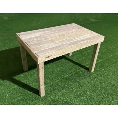Salon de jardin 1 table 120x76 cm 2 tabourets et 2 bancs pin traité en autoclave