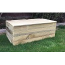Coffre de rangement, banc en bois de pin trait&eacute; en autoclave livr&eacute; mont&eacute;