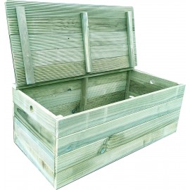 Coffre de rangement 80 x 40 x 40 cm banc en bois de pin traité en autoclave livré monté