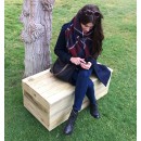 Coffre de rangement 80 x 40 x 40 cm banc en bois de pin trait&eacute; en autoclave livr&eacute; mont&eacute;