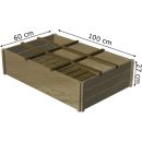 Carr&eacute; potager 60 x 100 x hauteur 27 cm en bois de pin trait&eacute; en autoclave