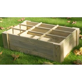 Carr&eacute; potager au sol : Carr&eacute; potager 60 x 100 x hauteur 27 cm en bois de pin trait&eacute; en autoclave
