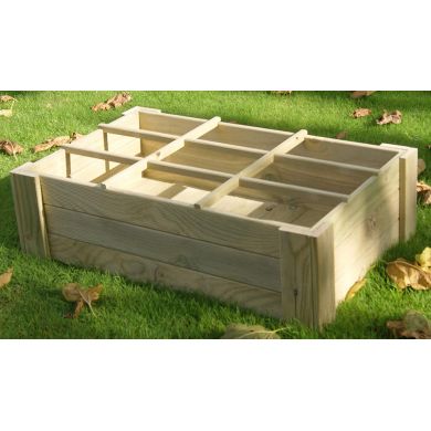 Carré potager 60 x 100 x hauteur 27 cm en bois de pin traité en autoclave