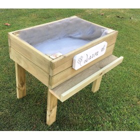 Carr&eacute; Potager Bois sur pied : Carr&eacute; potager 60 x 100 x hauteur 27 cm en bois de pin trait&eacute; en autoclave