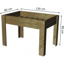 Table de culture 40 x 80 x hauteur 80 cm en bois de pin