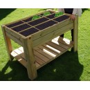 Table de culture 80 x 120 x hauteur 80 cm avec tablette inf&eacute;rieure en bois de pin