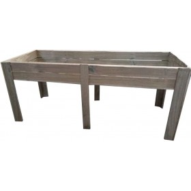 Carr&eacute; Potager Bois sur pied : Table de culture 80 x 200 x hauteur 80 cm en bois de pin trait&eacute; en autoclave